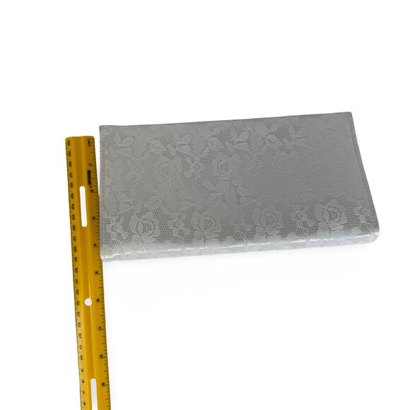 Vintage Facile White Lace Satin Evening Clutch – 1950s–60s Made in USA - Picture 9 of 16